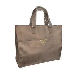 X- Large Brown Suede Shopping Bag by Guess